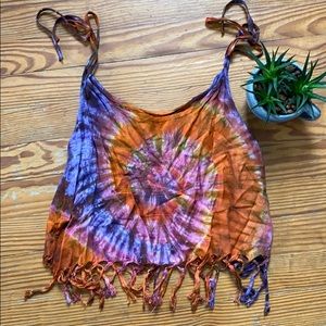 Fringe Tie Dye Crop Top